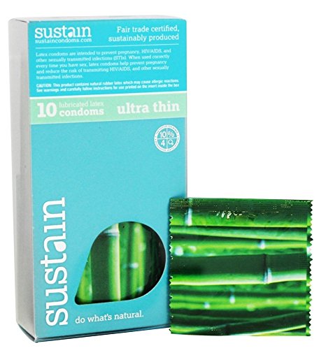 Sustain - Lubricated Latex Ultra-Thin Condoms - 10 Per Pack