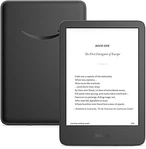 New Amazon Kindle (16 GB) - Lightest and most compact Kindle, with glare-free display, faster page turns, adjustable front light, and long battery life - Without Lockscreen Ads - Black