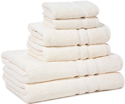 Premium, Luxury Hotel & Spa, Turkish Cotton 6-Piece Towel Set for Maximum Softness and Absorbency by American Veteran Towel, Cream Ivory