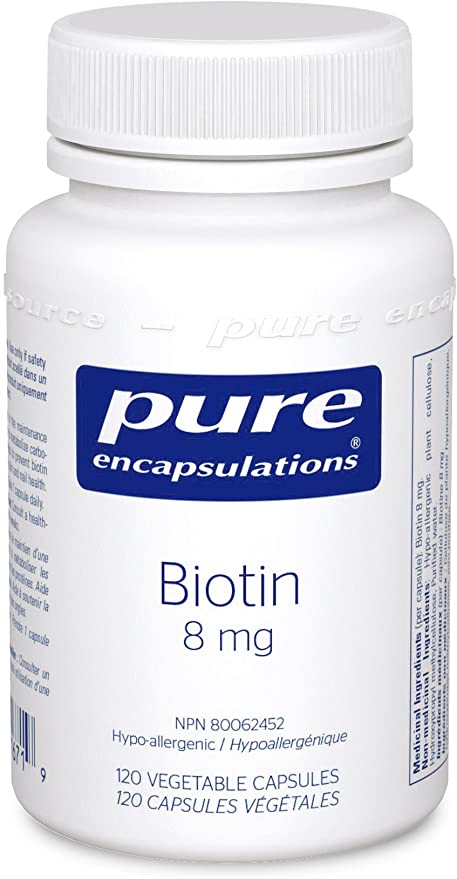 Pure Encapsulations - Biotin 8 mg - Hypoallergenic B Vitamin Supplement - 120 Vegetable Capsules