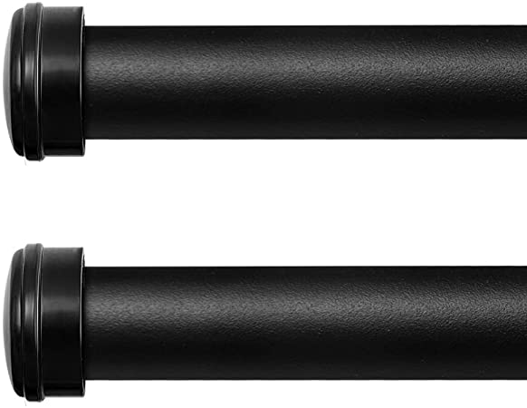 ASHLEYRIVER Curtain Rods Indoor/Outdoor Ceiling or Wall-Mount Window Curtain Rod,Black (2 Pack-X-Large(120"-160"))
