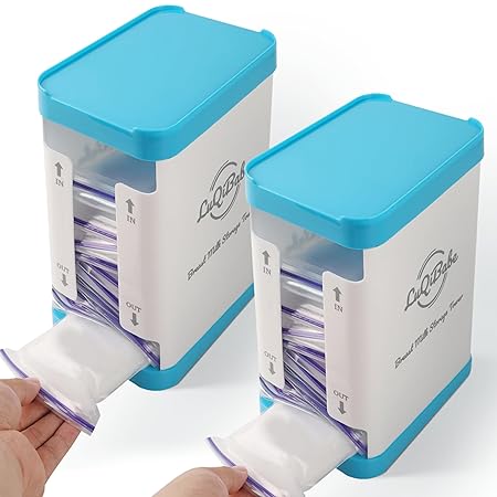 LuQiBabe (2-Pack) Milk Bag Storage Rack Breast Milk Storage Tower Freezes Breast Milk Bags Flat Store and Organize More Than 10 Milk Bags - First-in & First-Out Breastmilk Bag Organizer for Freezer