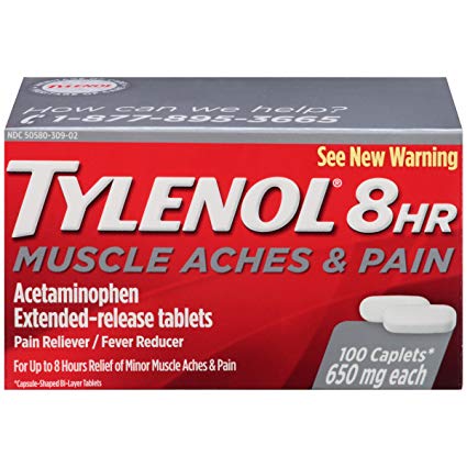 Tylenol 8 HR Muscle Aches & Pain, Pain Relief from Aches and Pain, 650 mg, 100 ct.