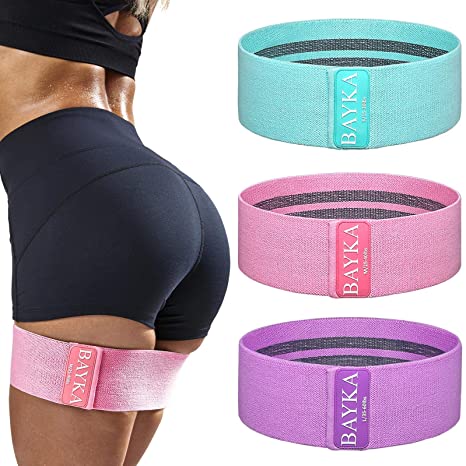 BAYKA Resistance Bands Set for Women, 3 Levels Fabric Exercise Bands for Booty Butt & Legs Working Out, Workout Bands Resistance for Home/Gym