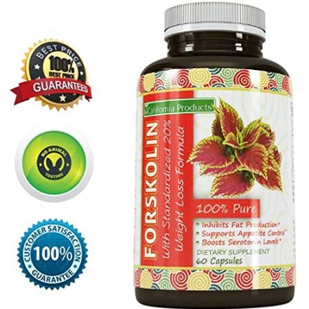 Pure Forskolin Extract for Weight Loss - Fat Burning Supplement for Women and Men - Control Appetite - Boost Metabolism - Increase Energy - Improve Immune System with Powerful Antioxidant Vitamins