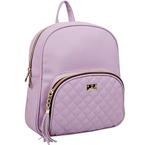 Copi Women's bags Lovely, feminine Round Shape Design Quilted Point Small Backpacks Violet