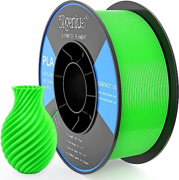 3Dgenius PLA 3D Printer Filament PLA Filament 1.75mm 1kg/2.2lbs Spool 3D Printing Filament 1.75mm PLA Filament Dimensional Accuracy  /- 0.03mm, Grass Green PLA Fit Most FDM Printers