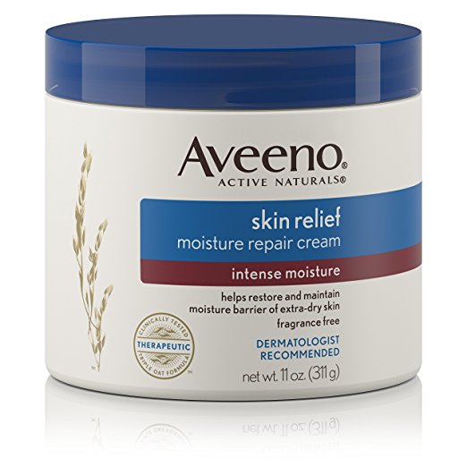 Aveeno Skin Relief Intense Moisture Repair Cream with Triple Oat Complex, Ceramide & Rich Emollients, Steroid- & Fragrance-Free Moisturizing Body Cream for Extra-Dry Skin, 11 oz