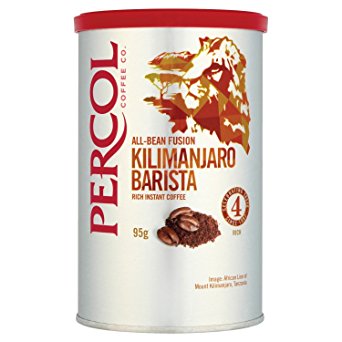 Percol Kilimanjaro Barista Wholebean Instant Coffee 95g - Tin (Pack of 2 tins)