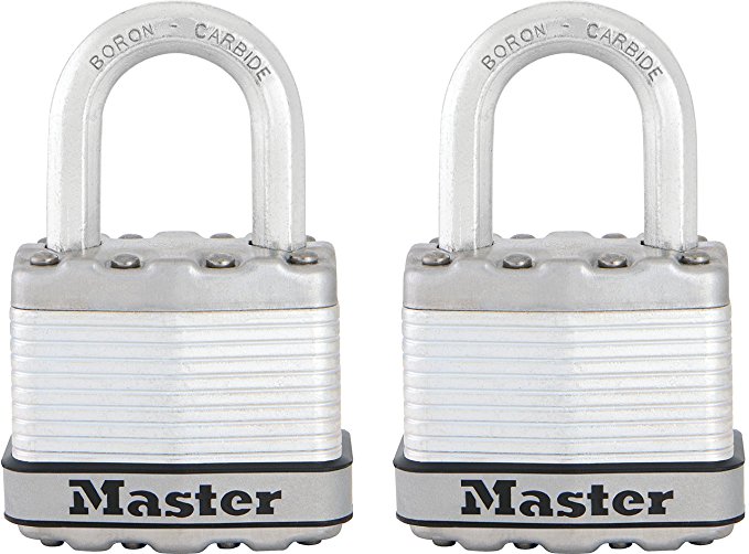 Master Lock Padlock, Magnum Laminated Steel Lock, 1-3/4 in. Wide, M1XT (Pack of 2-Keyed Alike)