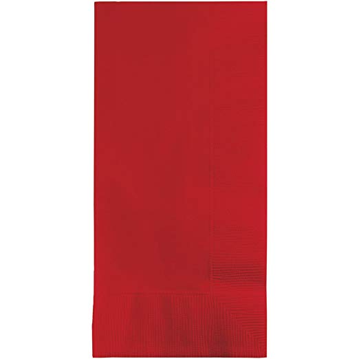 Creative Converting Touch of Color 100 Count 2-Ply Paper Dinner Napkins, Classic Red