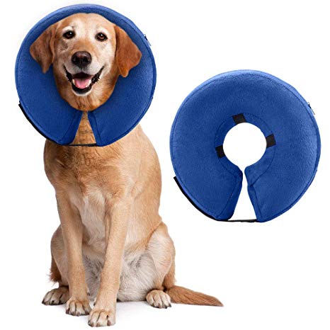 poppy pet Inflatable Dog Cone Collar After Surgery, Elizabethan Recovery Collar for Dogs, Soft Dog Neck Cone Collar, Medium, Large and XL