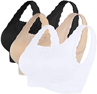 Litthing Lace Sports Bras for Women Seamless Comfortable Daily Bra Yoga Bra with Removable Pads