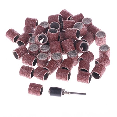 ZFE 45Pcs 1/4"x1/2" Mix Grit Woodcarving Sanding Sleeves Sanding Bands For Dremel Proxxon Foredom Rotary Tools