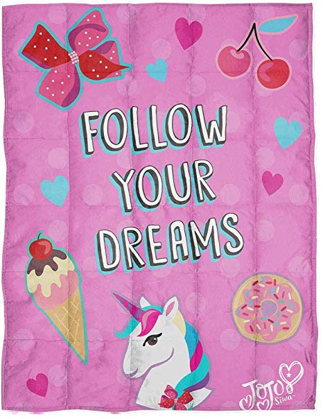 Jay Franco Nickelodeon JoJo Siwa Follow Your Dreams Weighted Blanket 5 lbs - Measures 40 x 60 inches, Kids Bedding - Fade Resistant Super Soft Velboa - (Official Nickelodeon Product)