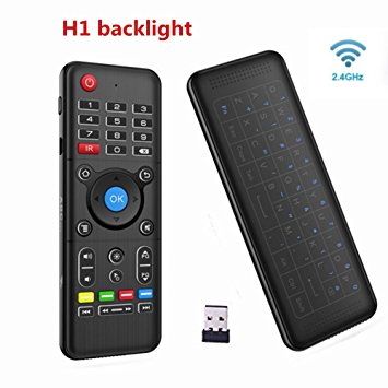 [H1 Backlit Air Mouse]Touchpad & Air Mouse,H1 Backlit 2.4GHz Mini Portable Wireless keyboard, H1 Air mouse with touchpad Remote Control Keyboard for PC,Laptop,Mac,Android TV Box, Smart TV,Windows XP