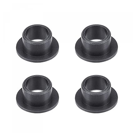 uxcell Flanged Sleeve Bearings 8mm Bore 10mm OD 7mm Length POM Wrapped Oilless Bushings Black 4pcs