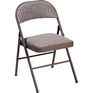 Deluxe Padded Steel Fabric Folding Chair - Brown