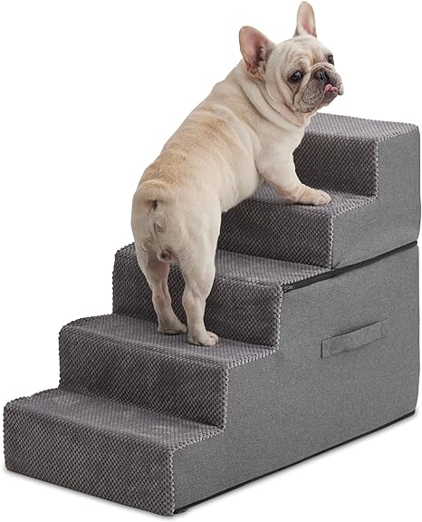 Dog Stairs for High Beds Dog Steps for Small Dog Sturdy and Stable 5 Step Pet Steps for Couch Easy to Assembly