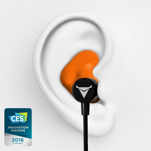 Decibullz Custom Molded Wireless Bluetooth Earphones: Best Fit In-Ear Sweat-proof, Earbuds & Headphones for Mobile, Sport, Calls, Noise Isolation, Comfort, Running, Travel (Orange)