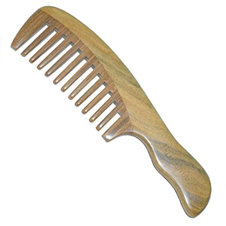 FREUDEWOOD Wide Tooth Sandalwood Comb for Detangling Hair with Aromatic Smell 7.8"x2"