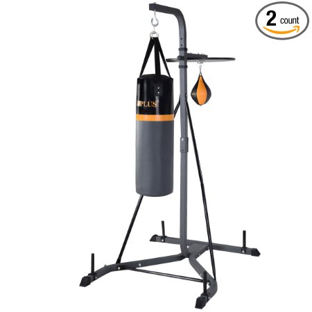 Goplus 2 IN 1 Punching Bag Wall Bracket Steel Mount Hanging Stand Boxing Frame