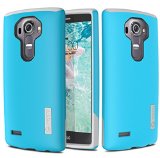 LG G4 Case TOTU G4 Case  LG G4 Case Durable Series Cyan BlueHaze Gray Protective Grip Cover Shock Proof Tough Hard Shock-Resistant Hybrid Cover Dual Layer Case - Ultra Durable Protective Case for LG G4 - BlueGray