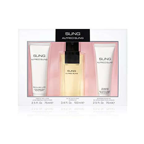 Women's Perfume Fragrance Gift Set by Alfred Sung, Perfect for Stocking Stuffers, Body Lotion, Shower Gel & Eau de Toilette, 3 Piece Set