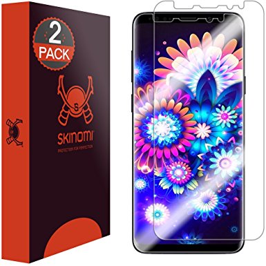 Galaxy S9 Screen Protector (Maximum Coverage, Edge to Edge)(2-Pack), Skinomi TechSkin Full Coverage Screen Protector for Galaxy S9 Clear HD Anti-Bubble Film