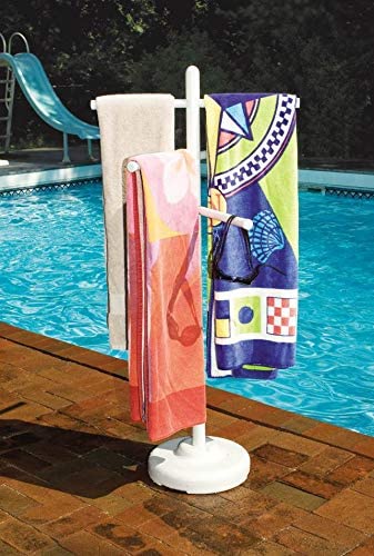 Hydrotools Indoor Outdoor Swimming Pool Weighted Poolside Towel Rack (2 Pack)
