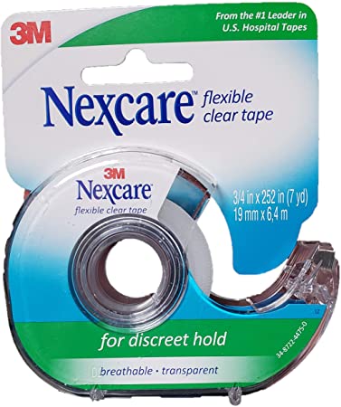 Nexcare Tape, Flexible Clear, 3/4 Inches X 252 Inches / 7 Yards (Pack of 6)