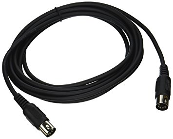 Monoprice MIDI Cable with 5 Pin DIN Plugs, 10-Feet, Black (108533)