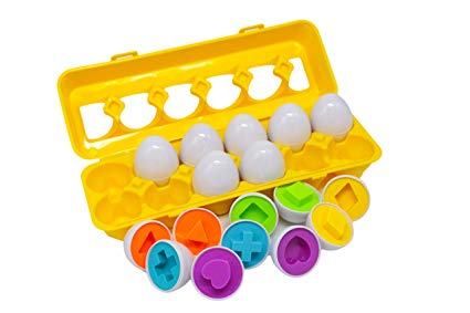 Color & Shape Matching Egg Set,Educational Train Color & Shape Recognition Skills,Learning Color & Shape Match,Montessori Toys for Age 2  Kids Toddlers Boys Girls
