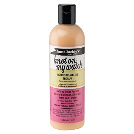 Aunt Jackie's Knot On My Watch, Instant Leave-in Detangling Therapy, Great for Hard to Manage Hair, Enriched with Shea Butter and Olive Oil, Fl Oz Bottle, 12.0 Fl Oz, (Pack Of 1)