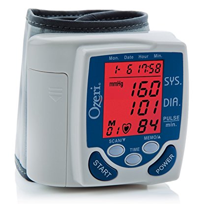 Ozeri BP2M CardioTech Premium Series Digital Blood Pressure Monitor with Hypertension Color Alert Technology-Value Pkg of 2