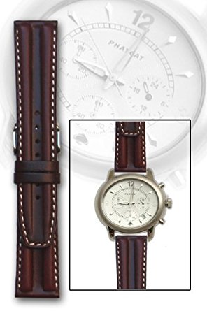 Brown Double-hump Oil-tanned Calfskin Leather Watch Band 20mm