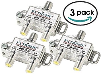2 WAY EXTREME HD DIGITAL 1GHz HIGH PERFORMANCE COAX CABLE SPLITTER - BDS102H (3 Pack)
