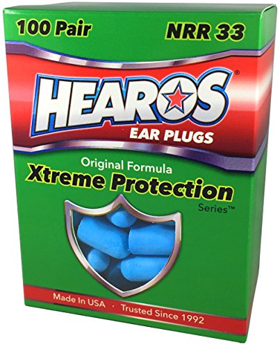 HEAROS Earplugs - Xtreme Ear Protection Series 100 Pair - #1 Recommended Ear Protection by Professionals & Physicians- Made in USA - Highest Rated NRR33