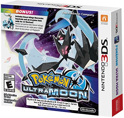 Limited Edition Pokemon Ultra Moon 3DS Game with Exclusive Dawn Wings Necrozma Keychain and Bonus In-game Code - Nintendo 3DS