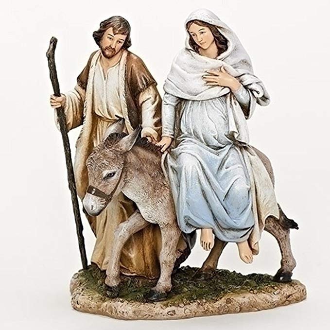 Mary and Joseph La Posada Figure 8 inch Resin Stone Table Top Figurine Statue