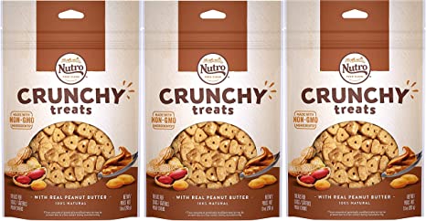 NUTRO 3 Pack of Peanut Butter Crunchy Treats Non-GMO Dog Biscuits, 10 Ounces Each3