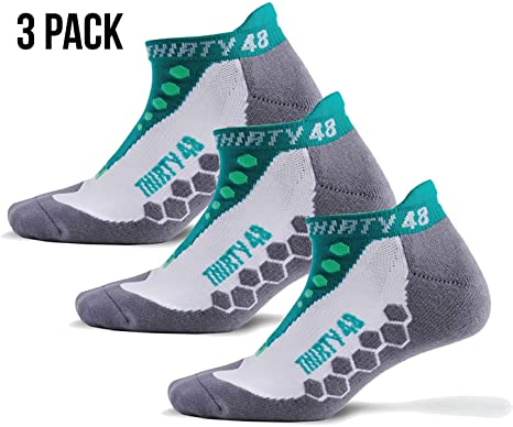 Thirty 48 Running Socks for Men and Women Features Coolmax Fabric That Keeps Feet Cool & Dry - 1 Pair or 3 Pairs