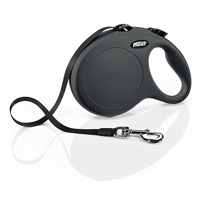 Flexi Classic Retractable Dog Leash, Tape, Black, Large/26 Dogs up to 110 lbs