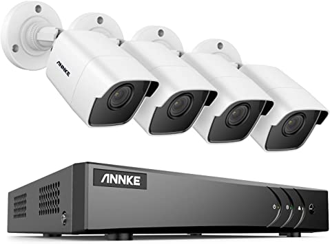 ANNKE Kit di Sorveglianza CCTV 8 Canale 5MP Lite 5 in 1 H.265  DVR e 5MP Telecamere Bullet Intemperie Sensore di Movimento Allarme E-mail, Rilevamento di Persona/Veicolo, Accesso Remoto NO HDD