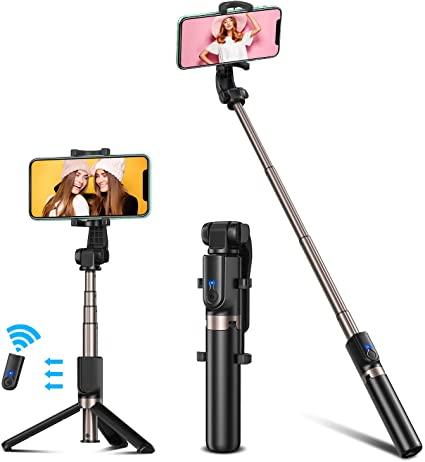 Bovon Selfie Stick, Extendable Bluetooth Selfie Stick Tripod with Wireless Remote Selfie Stick for iPhone 12 Pro Max/12 Mini/12/SE/11 Pro MAX/11/XS Max/XR/X/8 Plus, Galaxy S20/S10e/S9, Huawei, etc