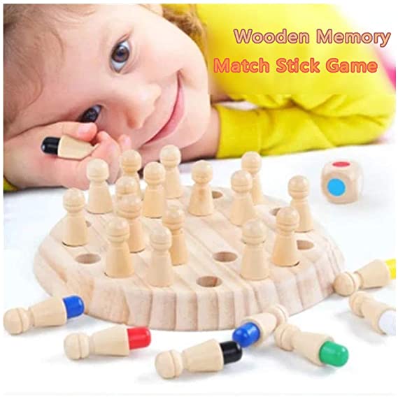 DZTZ Children Wooden Memory Matchstick Chess Game, Educational Intelligent Toys, Logic Game and Brainteaser for Boys and Girls Age 3 and Up