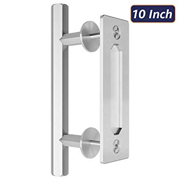 SMARTSTANDARD 10" Stainless Heavy Duty Barn Door Pull Handle for Gate Kitchen Furniture Cabinet Closet Drawer