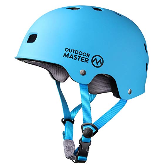 OutdoorMaster Skateboard Helmet - Lightweight, Low-Profile Skate Helmet & Removable Lining - 12 Vents Ventilation System