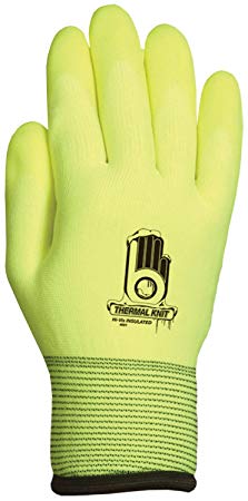 Bellingham C4001S High-Visibility Insulated Thermal Knit Work Glove, HPT PVC Water Repellent Palm, Small, High-Visibility Yellow