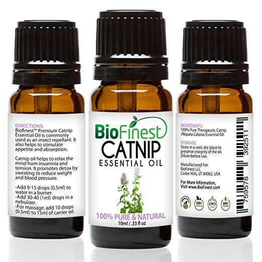 BioFinest Catnip Oil - 100% Pure Catnip Essential Oil - Boost appetite, Detox, Relax Mind - Premium Quality - Therapeutic Grade - Best For Aromatherapy - FREE E-Book (10ml)